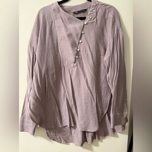 Zara Light Purple Button-Down Shirt